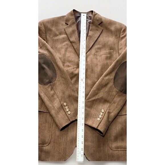 Alan Flusser Men’s 44R Brown Houndstooth 100% Lambswool Sport Coat Blazer Jacket - Picture 8 of 11